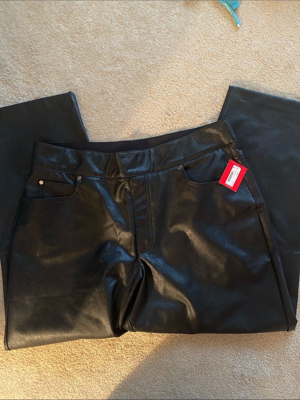 Spanx NWT black faux leather pull on pants size 1XL - Picture 5 of 7